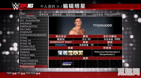《WWE2K16》强档攻略人物全能力值用途解析：2025年热门摔跤手能力剖析